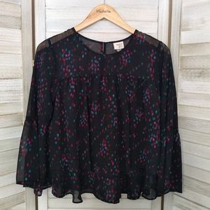 A New Day Sheer Polka Dot Blouse